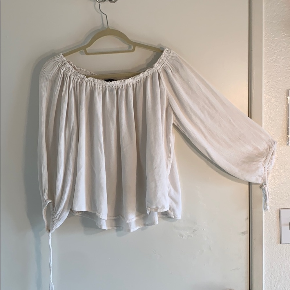 Off the shoulder white top